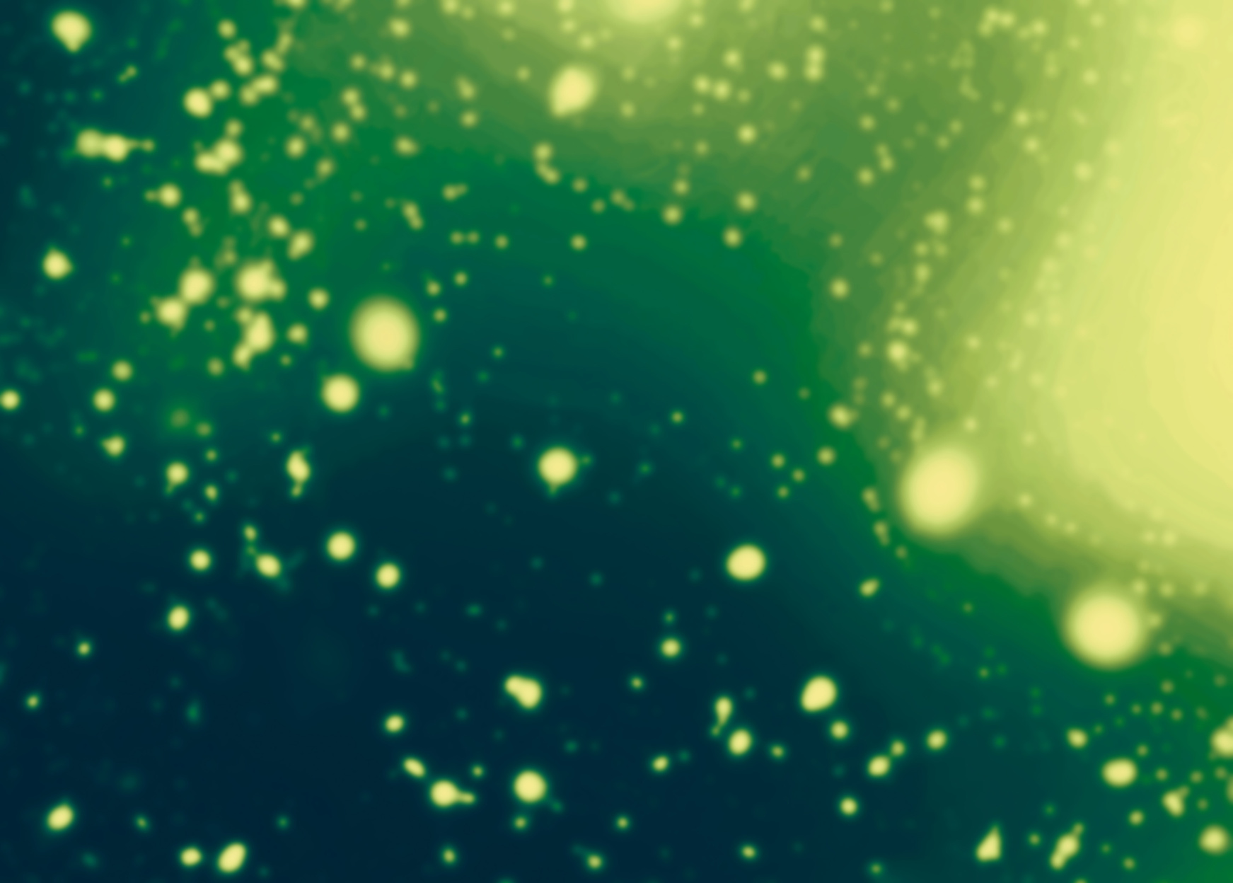 Green magical abstract background. Glitter stars on bokeh backgr